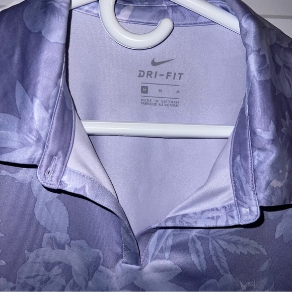 Nike Golf Womens Dri-Fit UV Floral Polo Purple Dawn - Picture 3 of 3